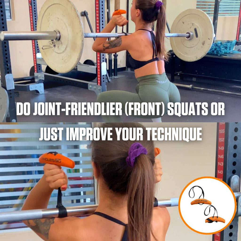Maximize your workout: opt for joint-friendly front squats or enhance your technique with A90 Full Set for better gains.